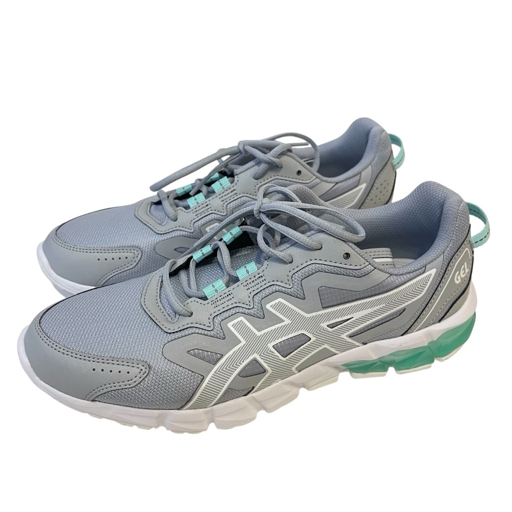 Women’s ASICS Gel Quantum 9 Light Gray and Mint Green Running Shoes